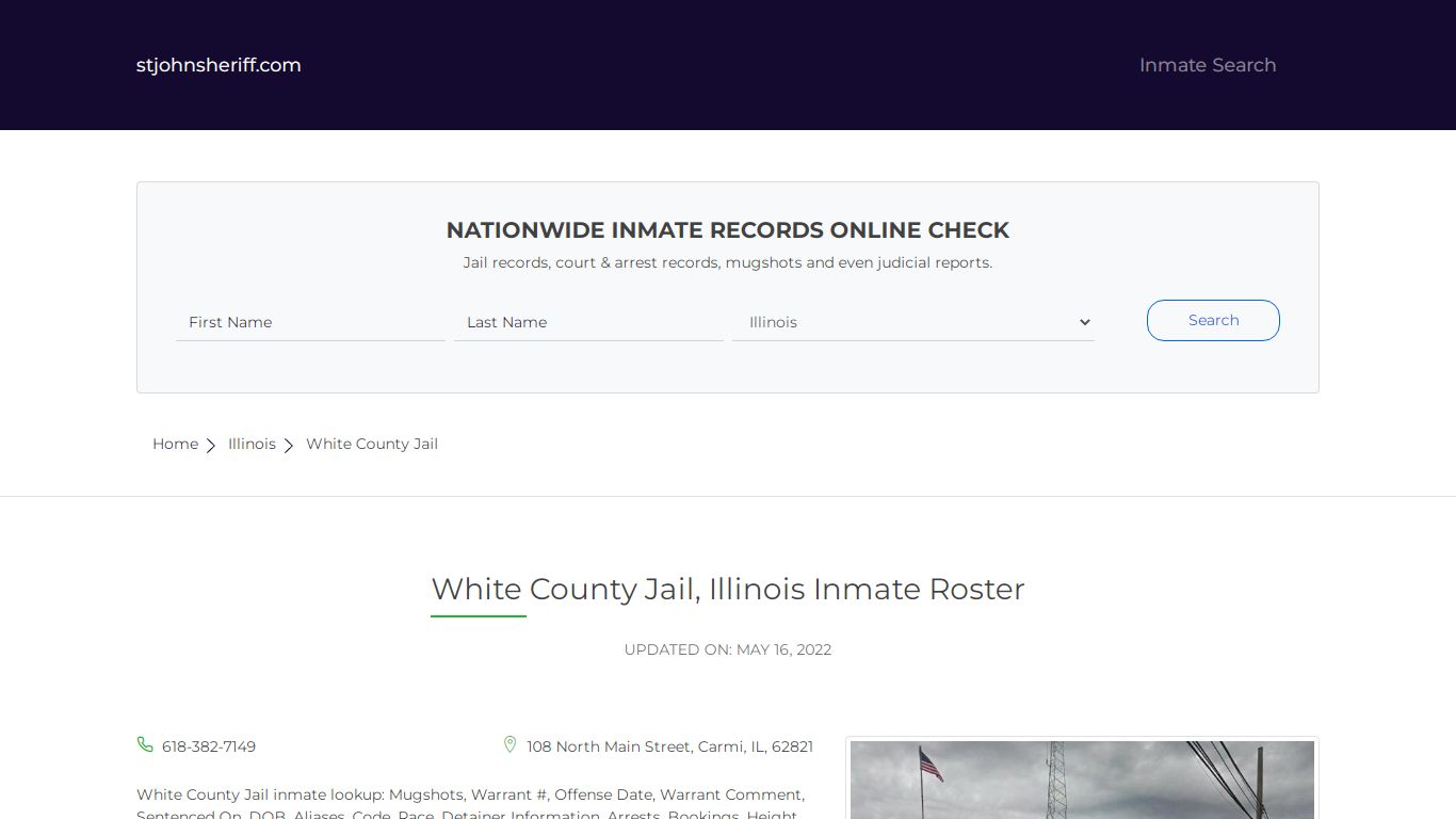 White County Jail, Illinois Inmate Roster